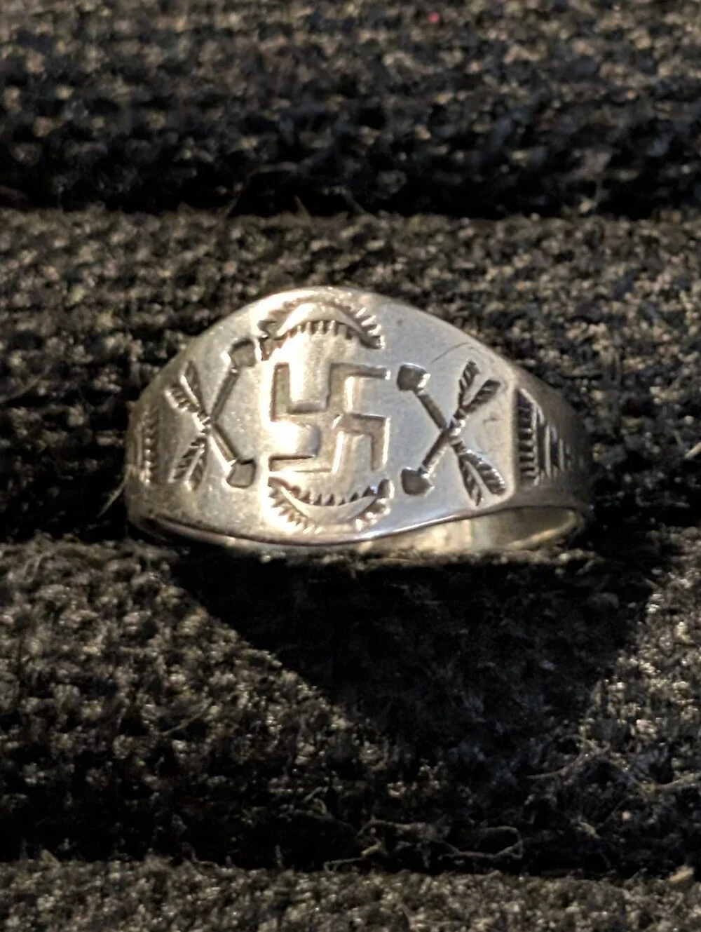 ​✨Rare Vintage Native American Silver Whirling Log Ring Fred Harvey Size 7.5